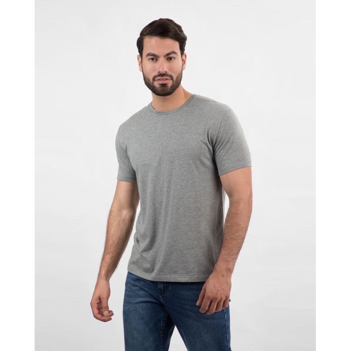 Pack de 3 polos Hombre Cuello Redondo Blanco / Gris Poly / Plomo Melange