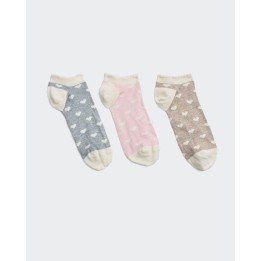 Calcetines Pack x 3 Mujer Briana Beige Arena/Rosa/Melange