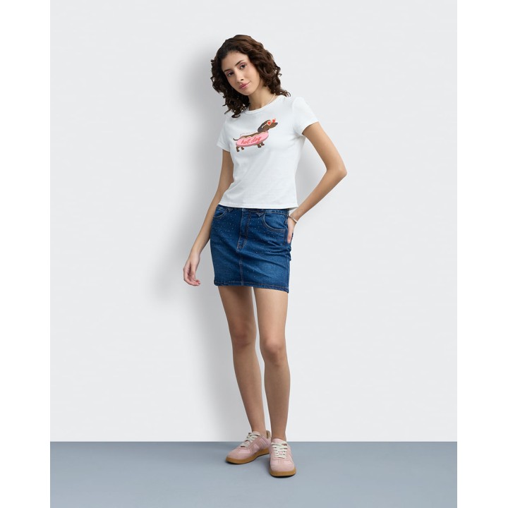 Falda Denim Mujer Sheyla Dark Wash
