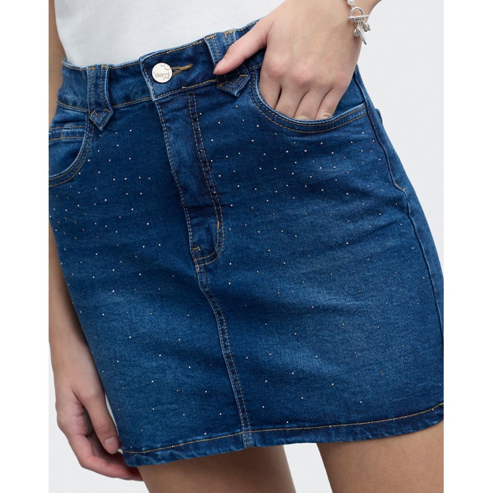 Falda Denim Mujer Sheyla Dark Wash