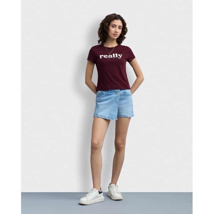 Falda Short Mujer Monik Light Wash