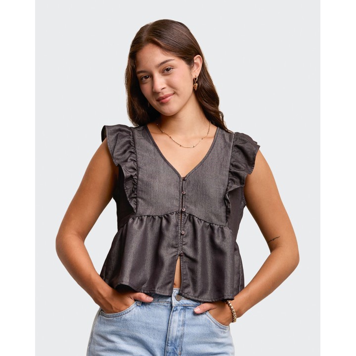 Blusa Mujer Yule Black Denim