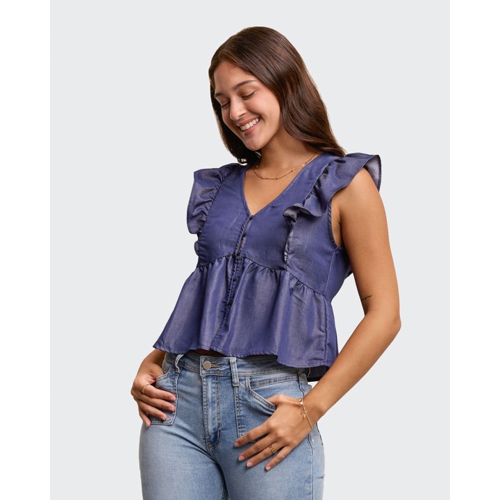 Blusa Mujer Yule Dark Wash