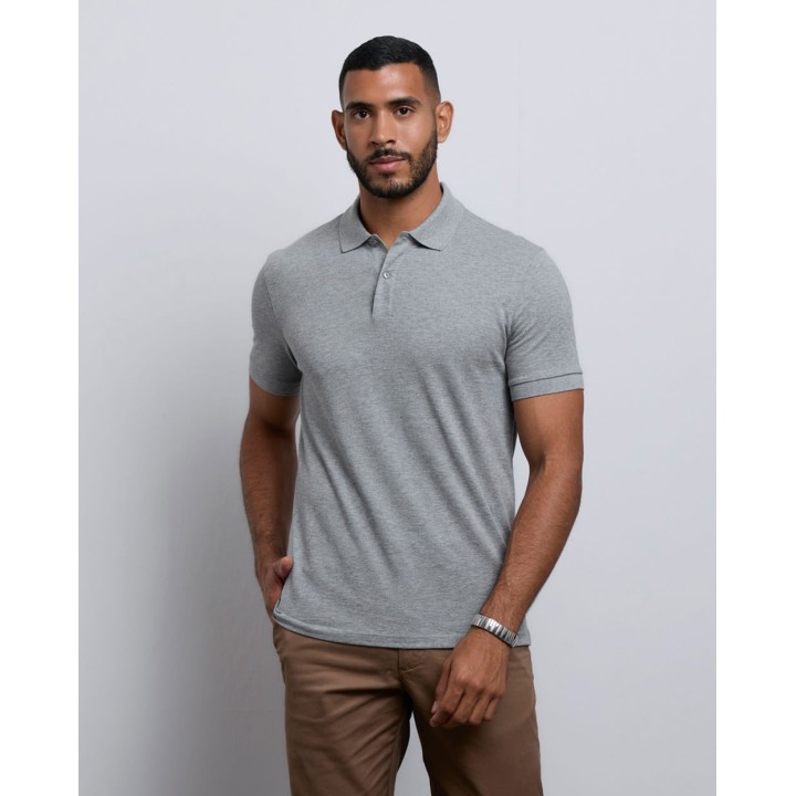 Polo Cuello Camisa Hombre Anthony Gris Melange