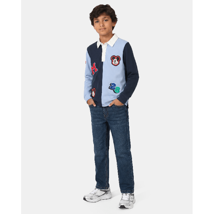 Polo Cuello Camisa Niño Hugo Azul