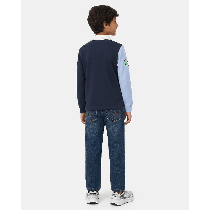 Polo Cuello Camisa Niño Hugo Azul