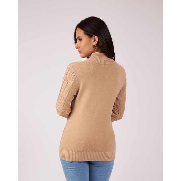 Chompa Mujer Mora B Beige Oscuro