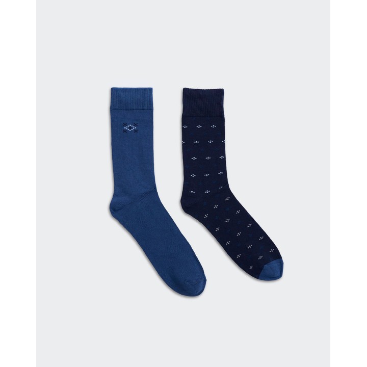 Calcetines Pack x 2 Hombre Formal Azul Claro/Azul