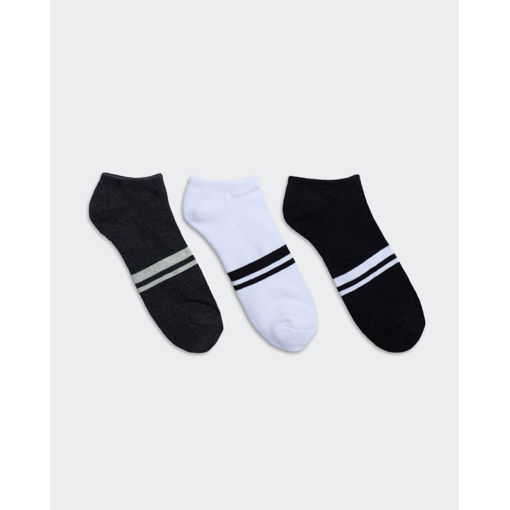 Calcetines Pack x 3 Hombre Cales Gris/blanco/negro