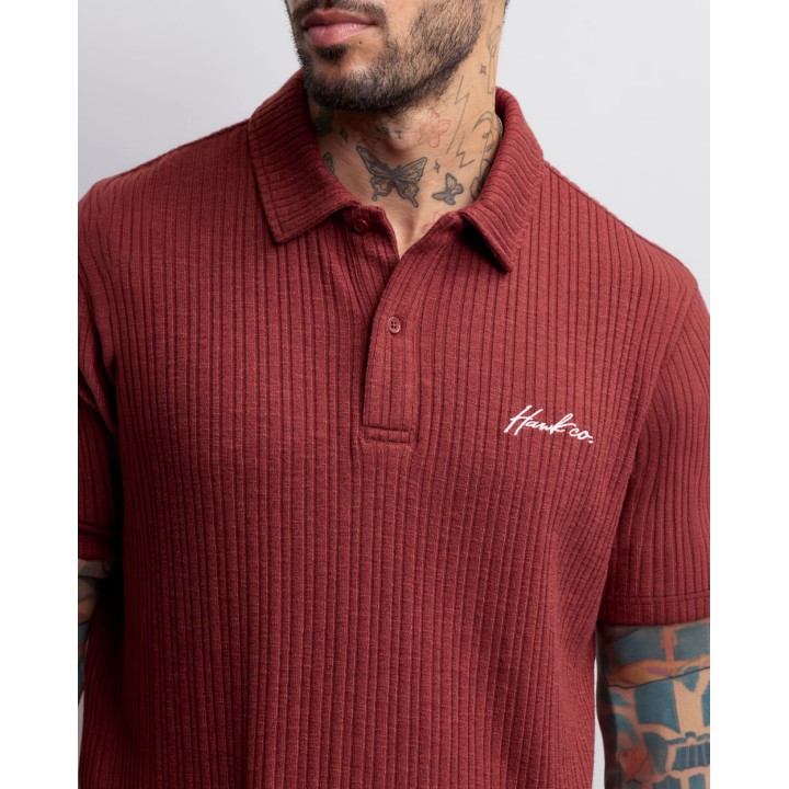 Polo Cuello Camisa Hombre Lucky Teja Dusty