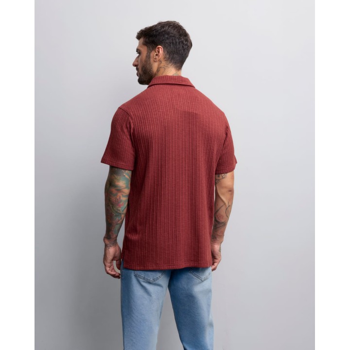 Polo Cuello Camisa Hombre Lucky Teja Dusty