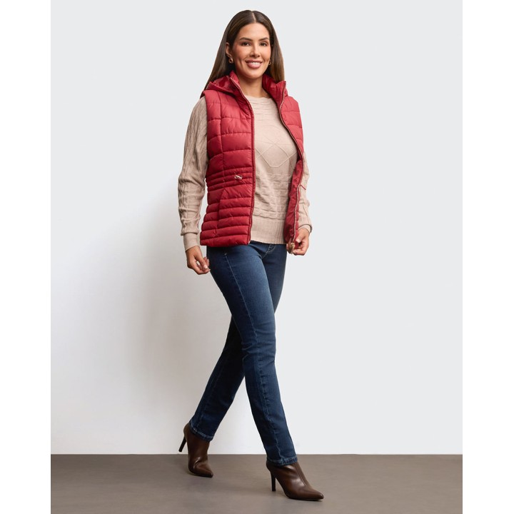 Chaleco Mujer Paola Rojo Carmin