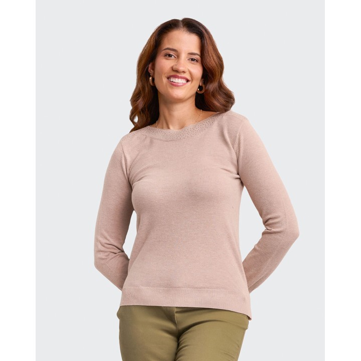 Chompa Mujer Namora Beige Melange