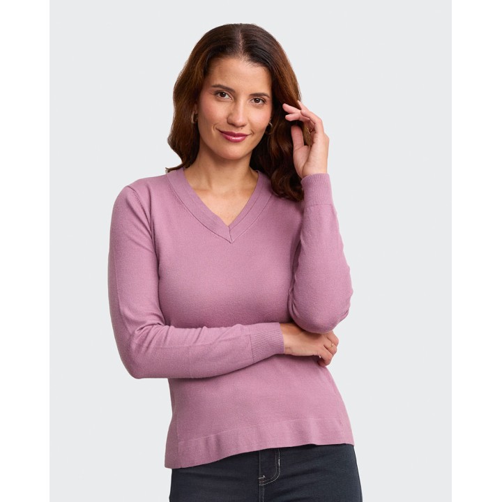 Chompa Mujer Monik Morado Argyle