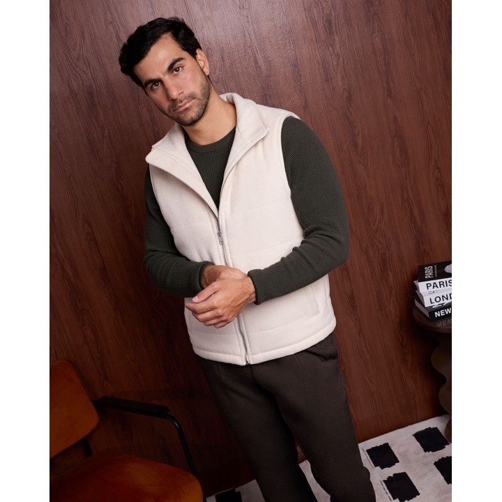 Chaleco Hombre Rafo Beige Arena