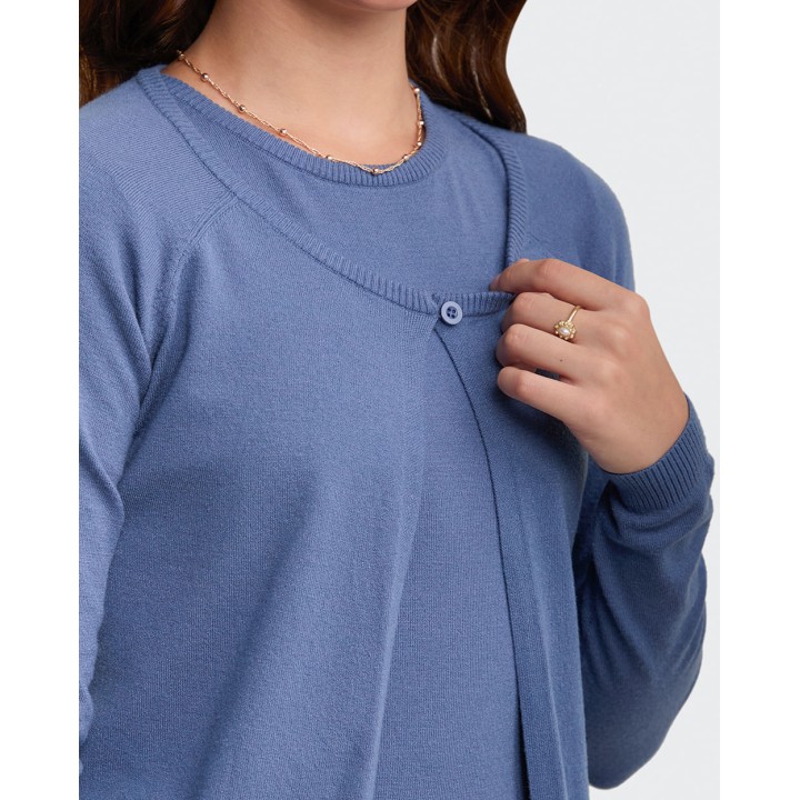 Chompa Mujer Dayla Acero Denim
