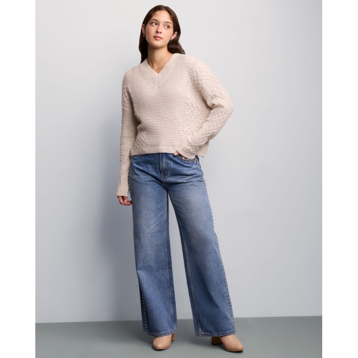 Chompa Mujer Yesli Beige Crema