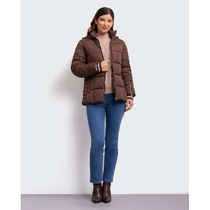 Casaca Mujer Split Marrón