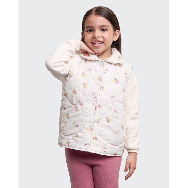 Chaleco Niña Romina Crema Pastel