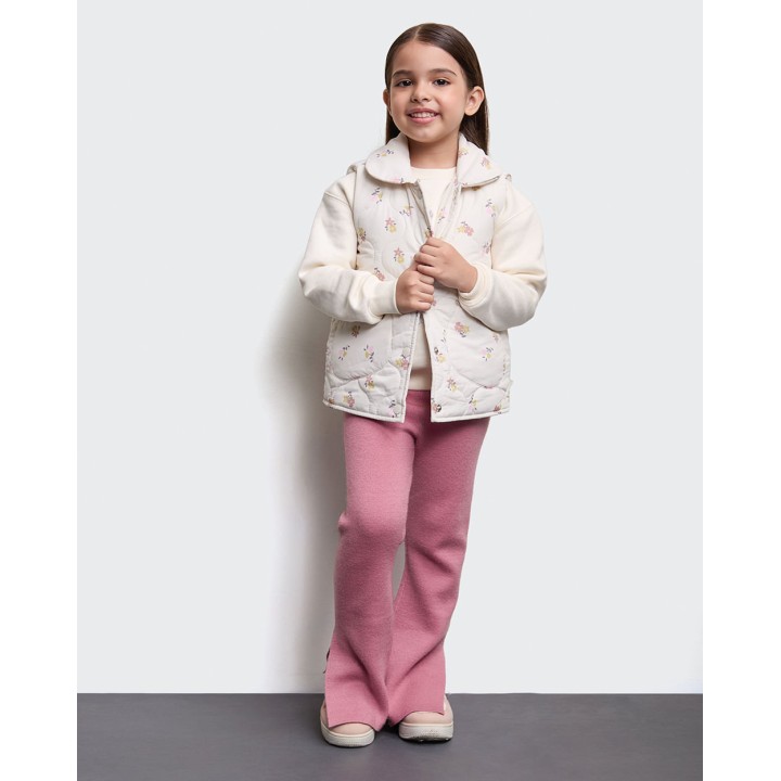 Chaleco Niña Romina Crema Pastel