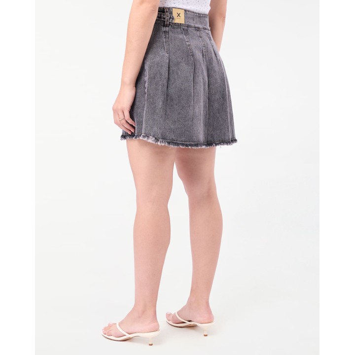Falda Denim Mujer Alaia Total Frost Grey