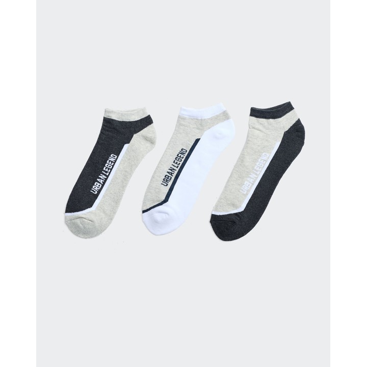 Calcetines Pack x 3 Hombre Franco Blanco/Negro/Gris