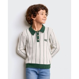Polo Cuello Camisa Niño Liam Blanco
