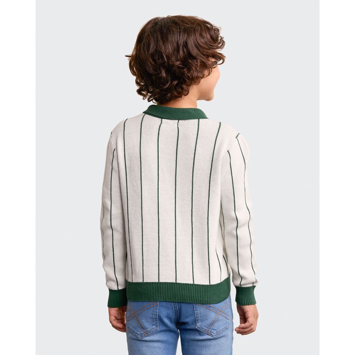 Polo Cuello Camisa Niño Liam Blanco
