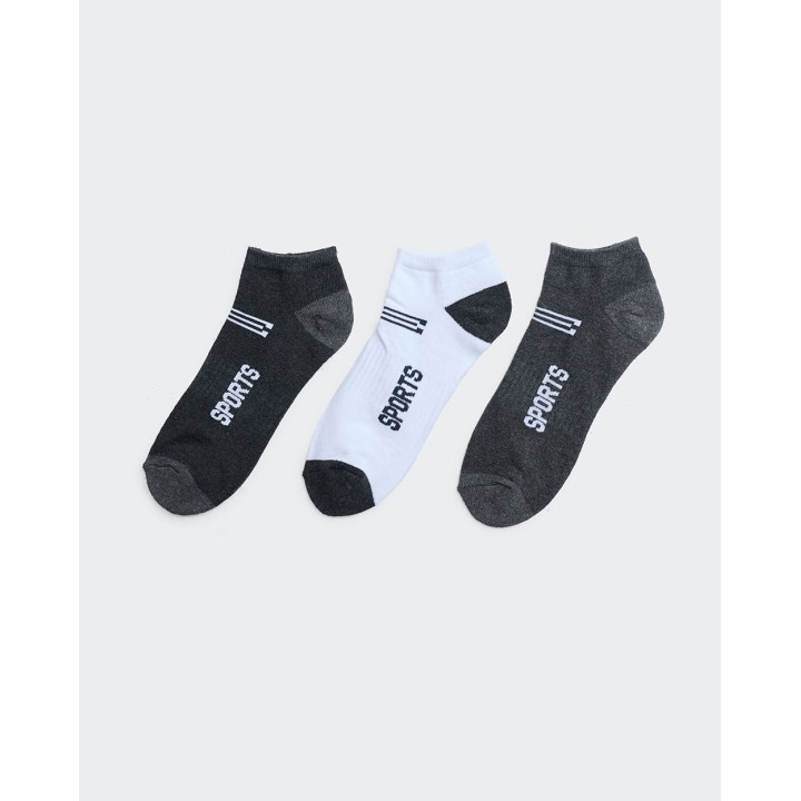 Calcetines Pack x 3 Hombre Franco Gris/Blanco/Negro