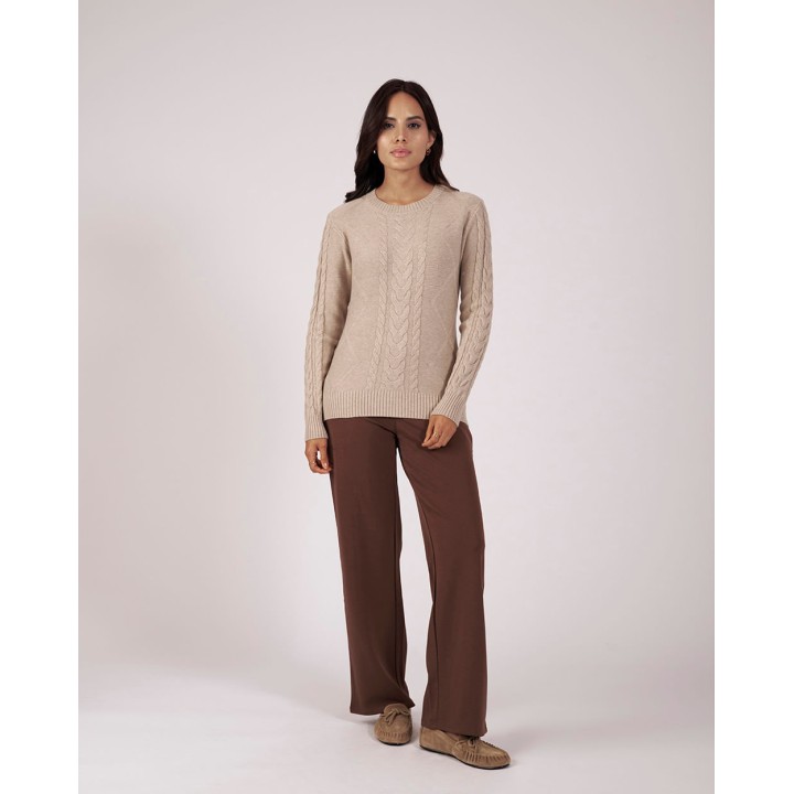 Chompa Mujer Mora Beige Natural