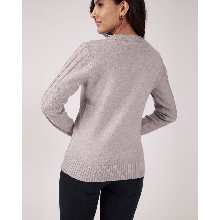 Chompa Mujer Mora Gris Melange