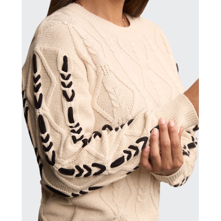 Chompa Mujer Cara Beige Crema