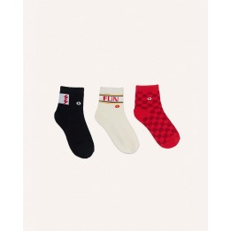 Calcetines Pack X3 Niño Mariano Beige/negro/rojo