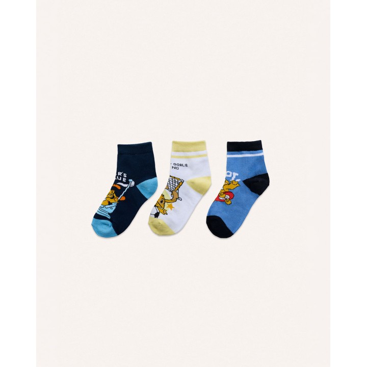 Calcetines Pack X3 Niño Mariano Celeste/amarillo/azul