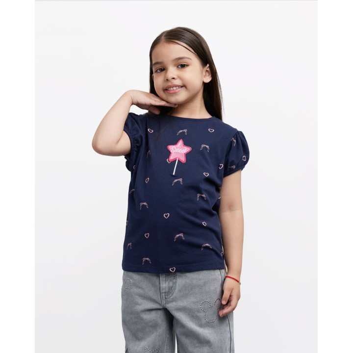 Polo Niña Ariana Azul Sombra