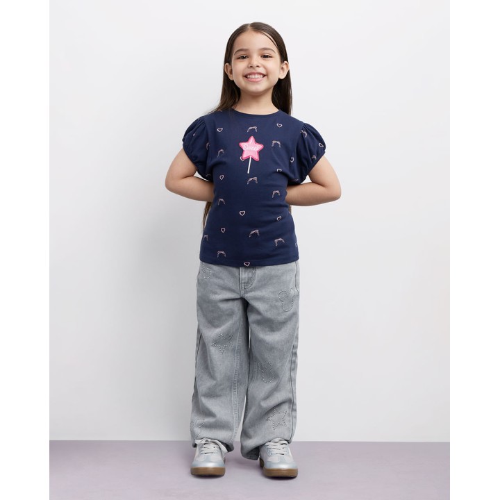Polo Niña Ariana Azul Sombra