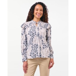 Blusa Mujer Agnes Print Gris Nieva