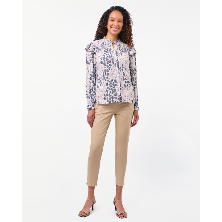 Blusa Mujer Agnes Print Gris Nieva