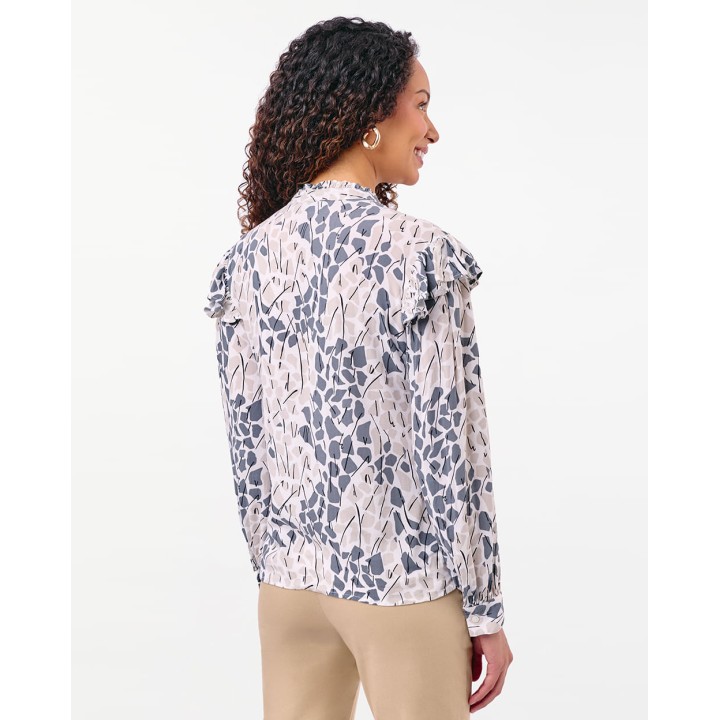 Blusa Mujer Agnes Print Gris Nieva