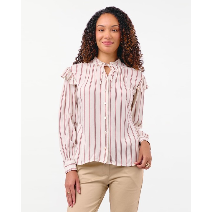 Blusa Mujer Agnes Print Beige Crema