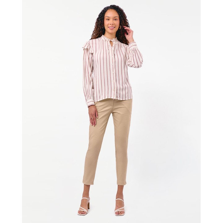 Blusa Mujer Agnes Print Beige Crema