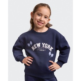 Polera Niña Francine Azul Nautico Seda