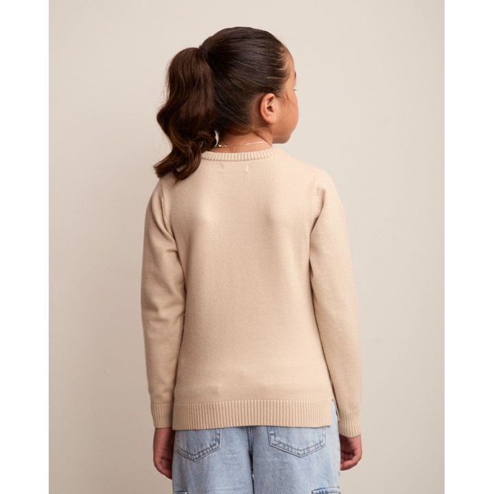 Chompa Niña Leonor Beige Crema