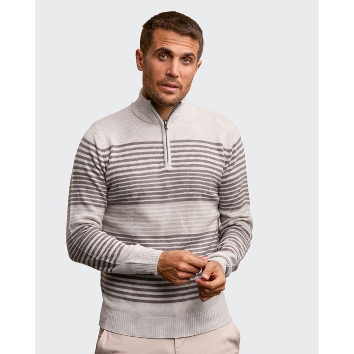 Chompa Hombre Zair Grey Fit Poly Htr