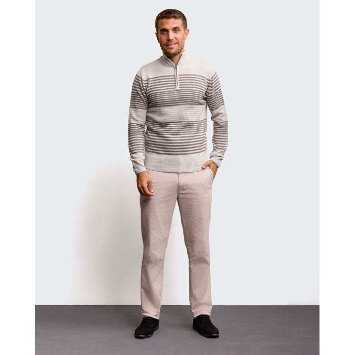 Chompa Hombre Zair Grey Fit Poly Htr
