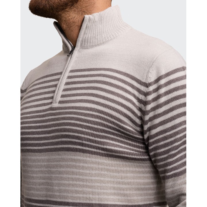 Chompa Hombre Zair Grey Fit Poly Htr