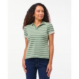 Polo Cuello Camisa Mujer Rose Verde Palmera