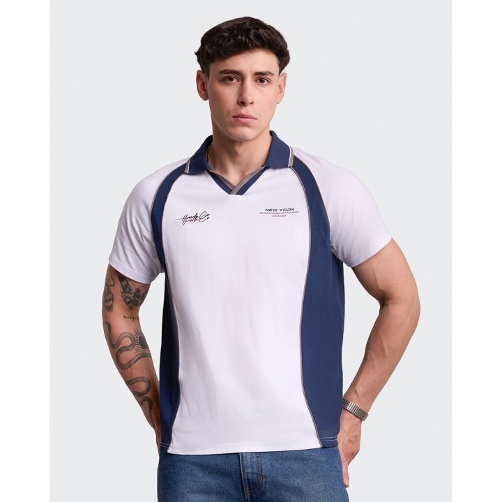 Polo Cuello Camisa Hombre Luque Blanco Optico