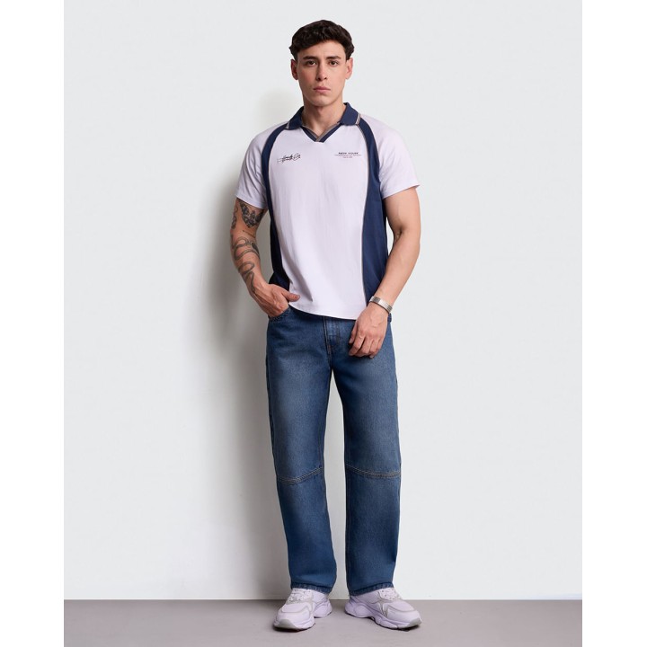 Polo Cuello Camisa Hombre Luque Blanco Optico