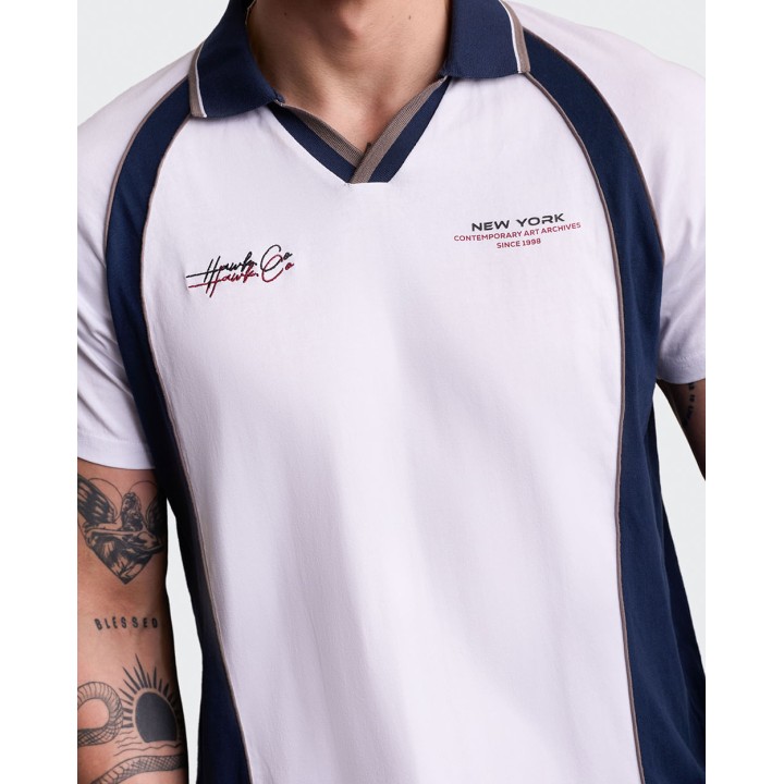Polo Cuello Camisa Hombre Luque Blanco Optico